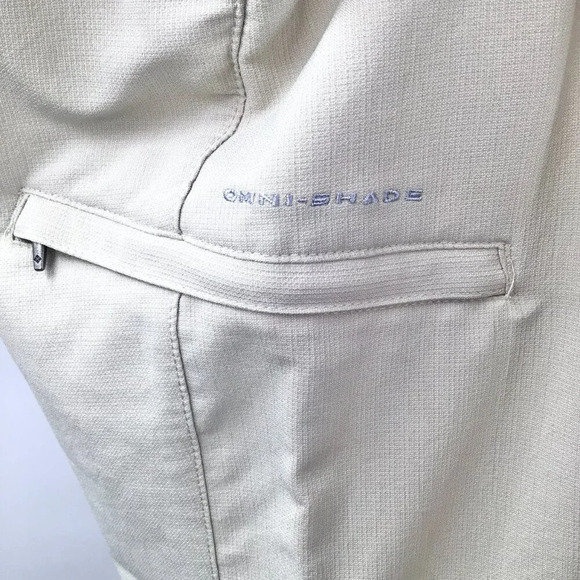 Womens Columbia Titanium Cargo Pants 10 OmniTech Convertible Shorts Khaki Vented - Picture 5 of 13